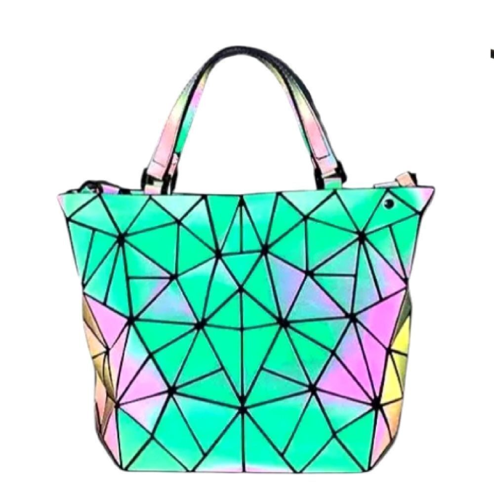 Lumikay Original Geo Holographic Multicolor‎ Satchel Purse Hand Bag NWT